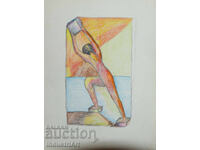 Artă modernă pastel compoziție abstractă