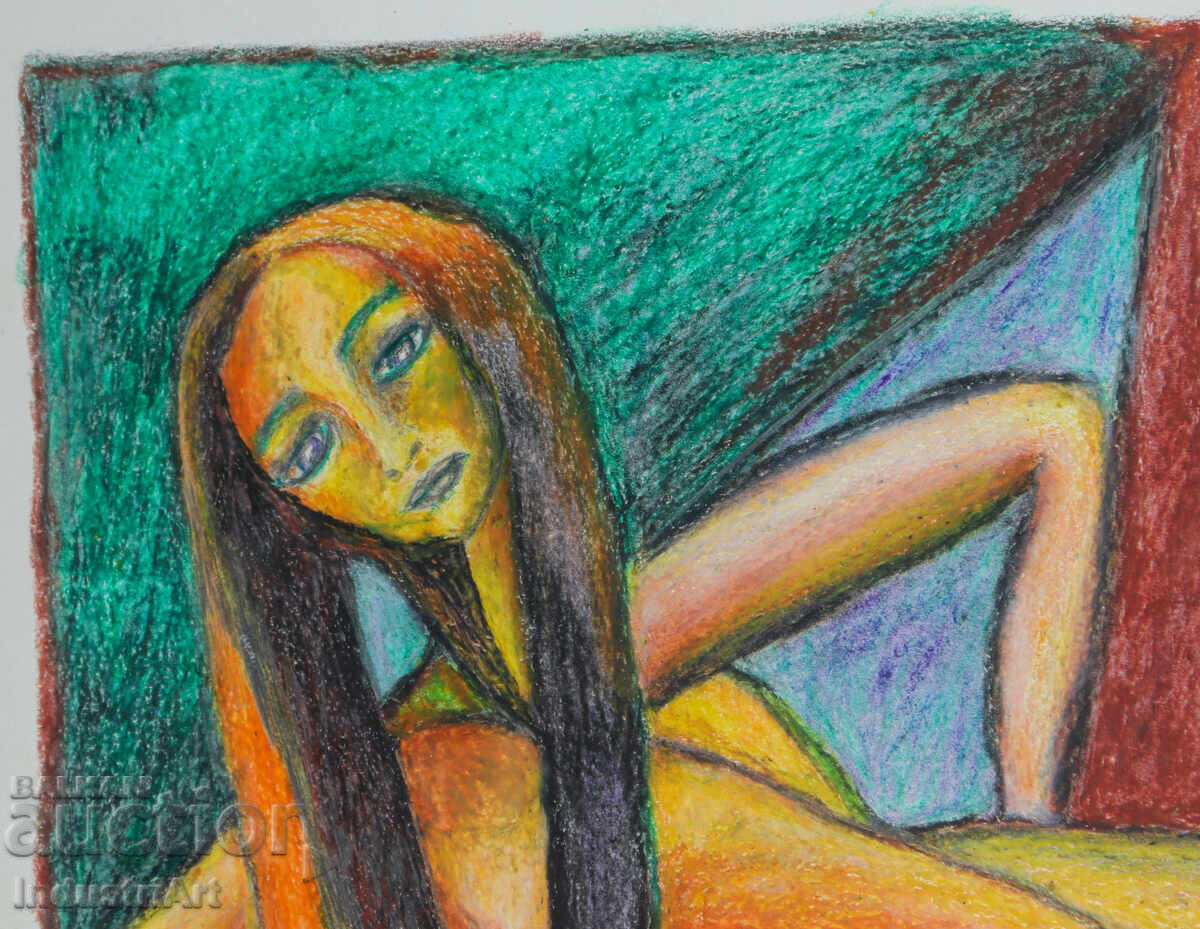 Delivery of Modern Art Pastel Abstract Portrait