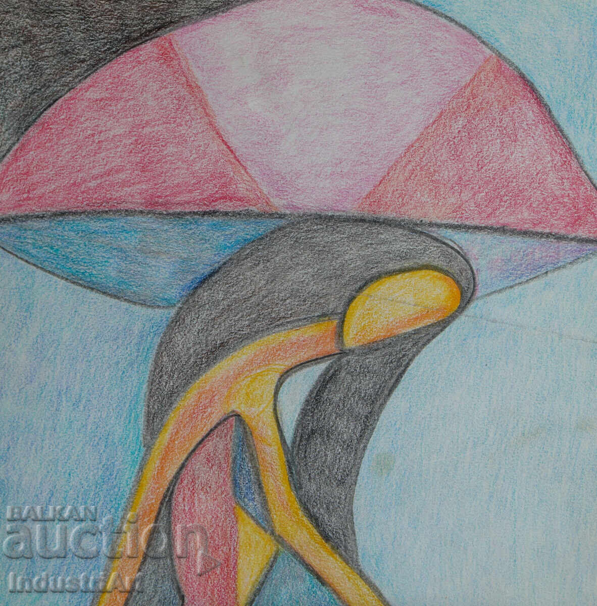 Delivery of Modern art pastel abstract composition