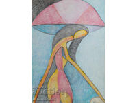 Artă modernă pastel compoziție abstractă