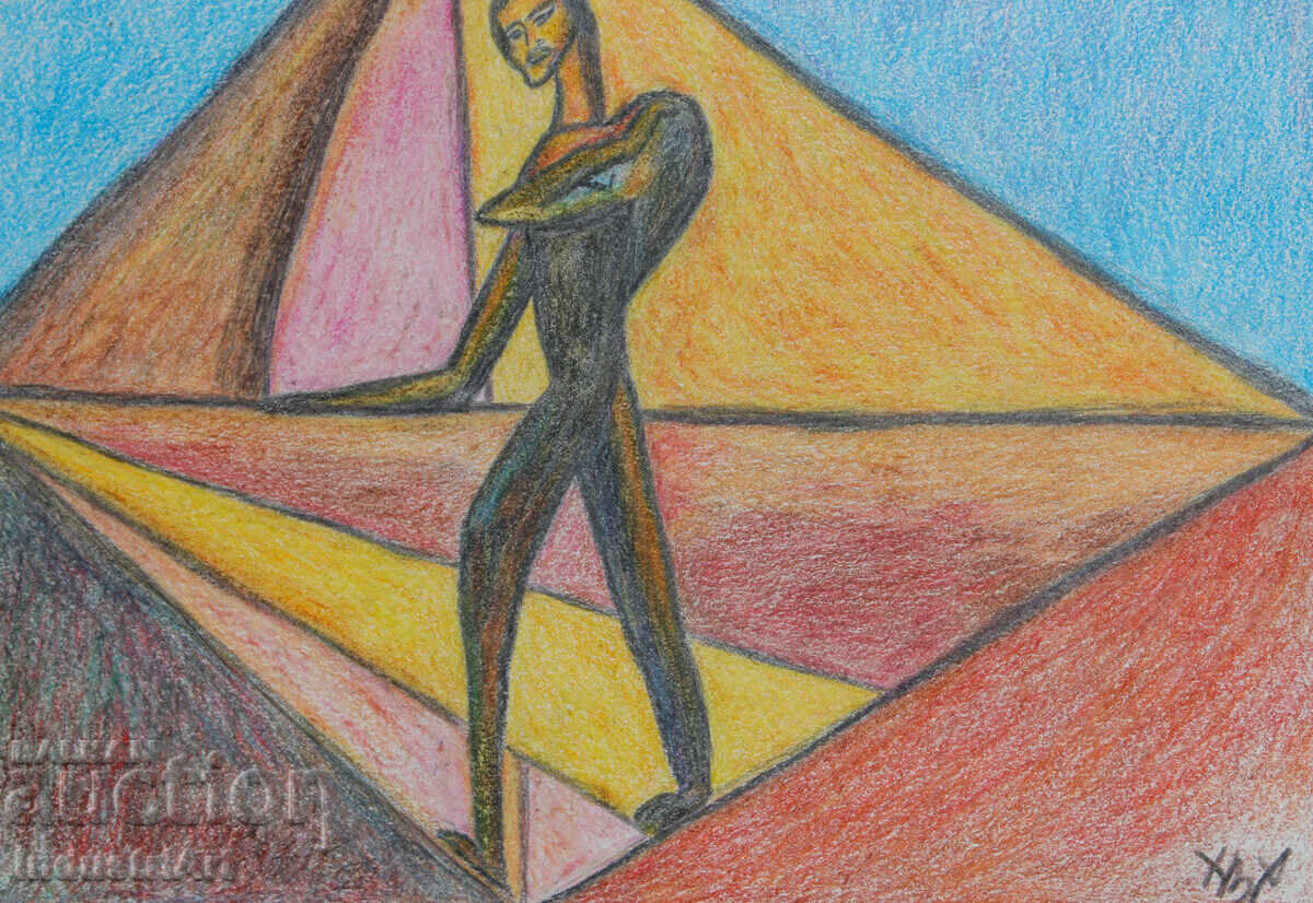 Modern art pastel abstract composition - 5