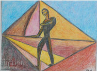 Artă modernă pastel compoziție abstractă