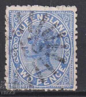 Stamped stamp Queen Victoria 1895 Australia Queensland Stamped stamp Queen Victoria 1895 Australia Queensland