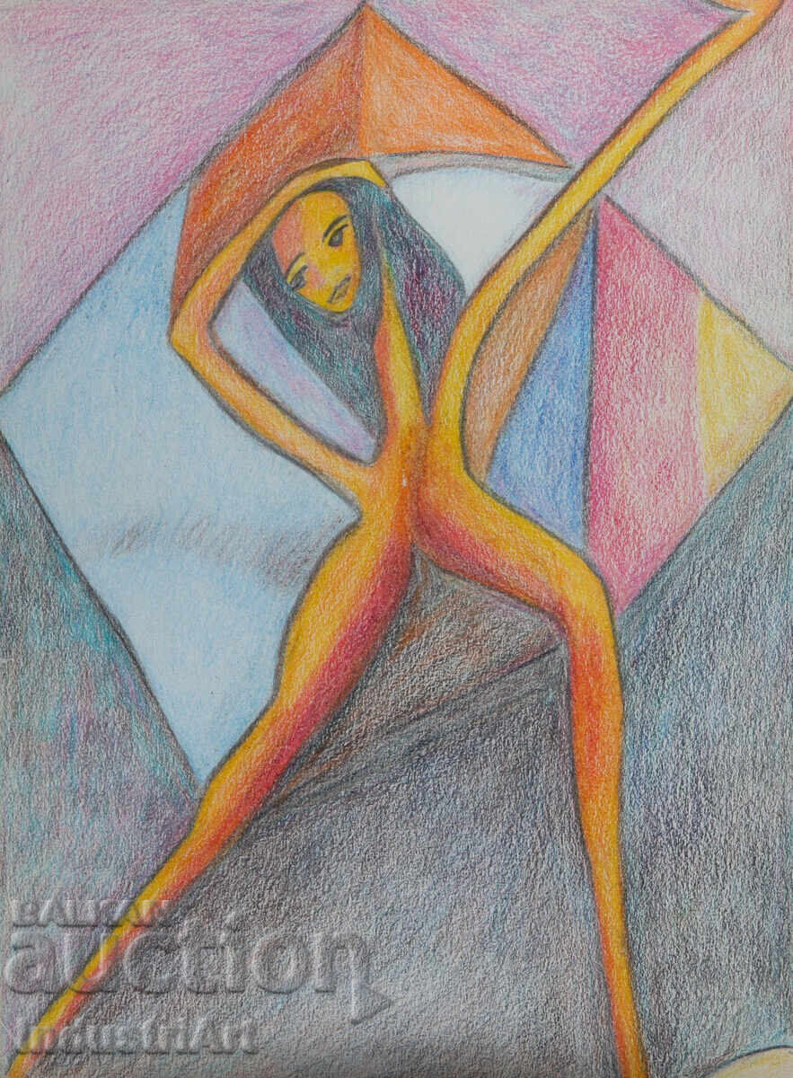 Аукцион Модерно изкуство пастел абстрактна композиция