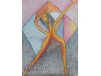 Artă modernă pastel compoziție abstractă