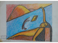 Artă modernă pastel abstract peisaj