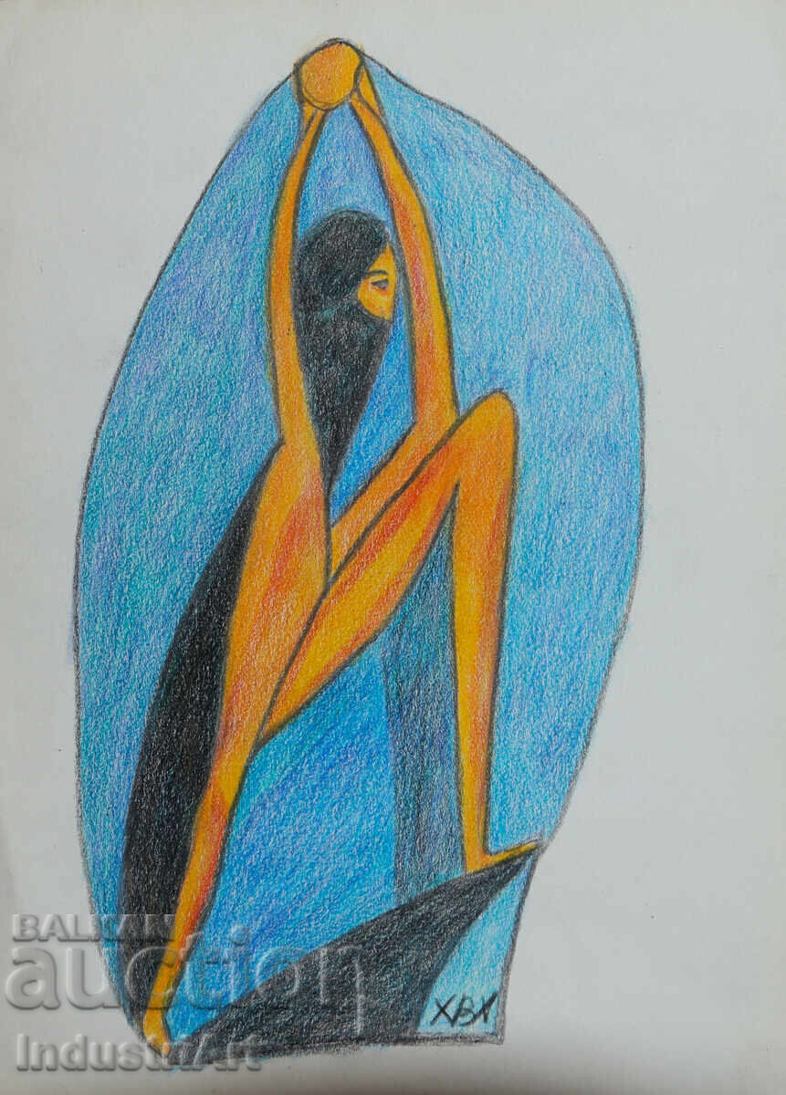 Licitație Artă contemporană pastel corp abstract