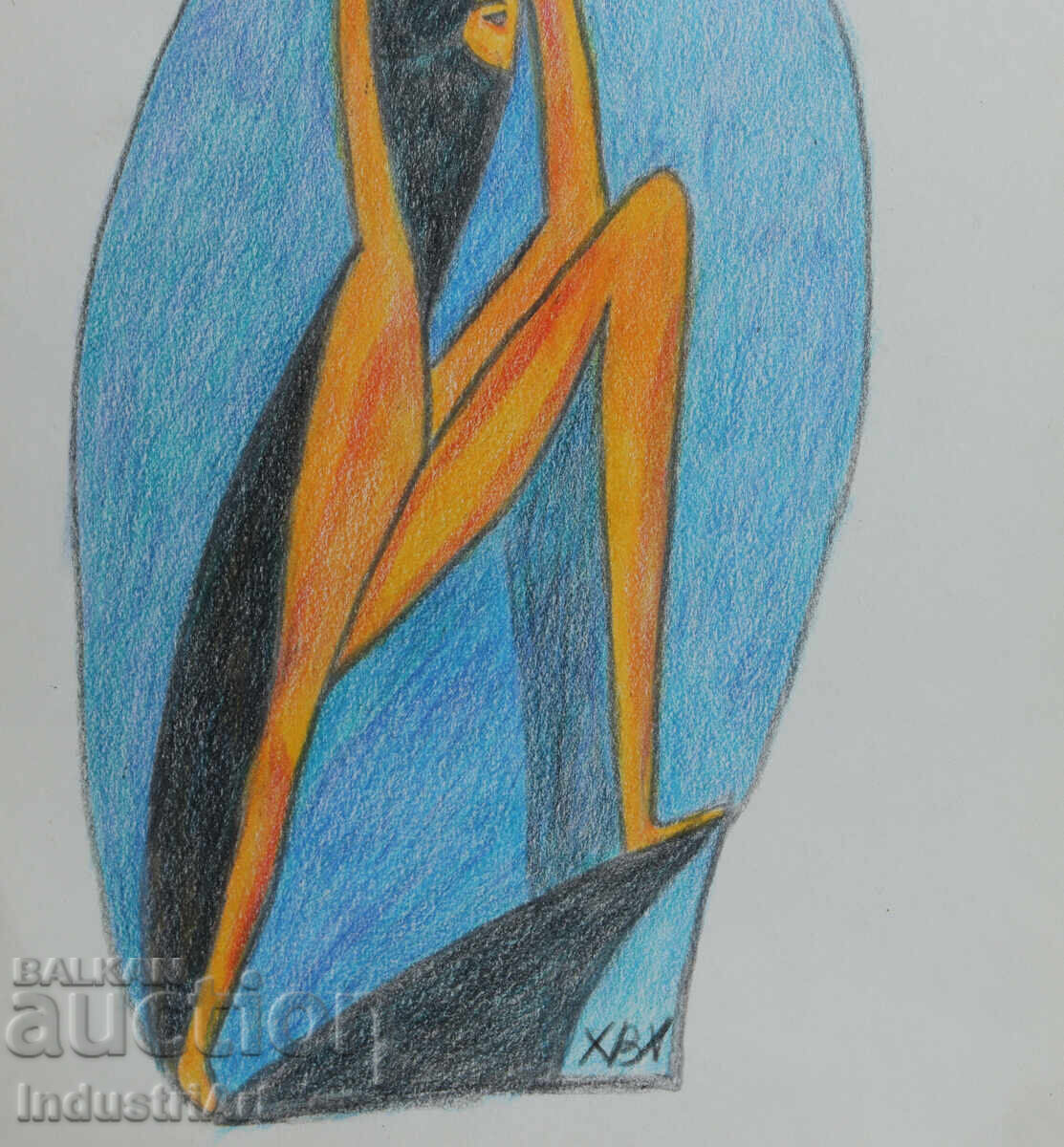 Artă contemporană pastel corp abstract - 5