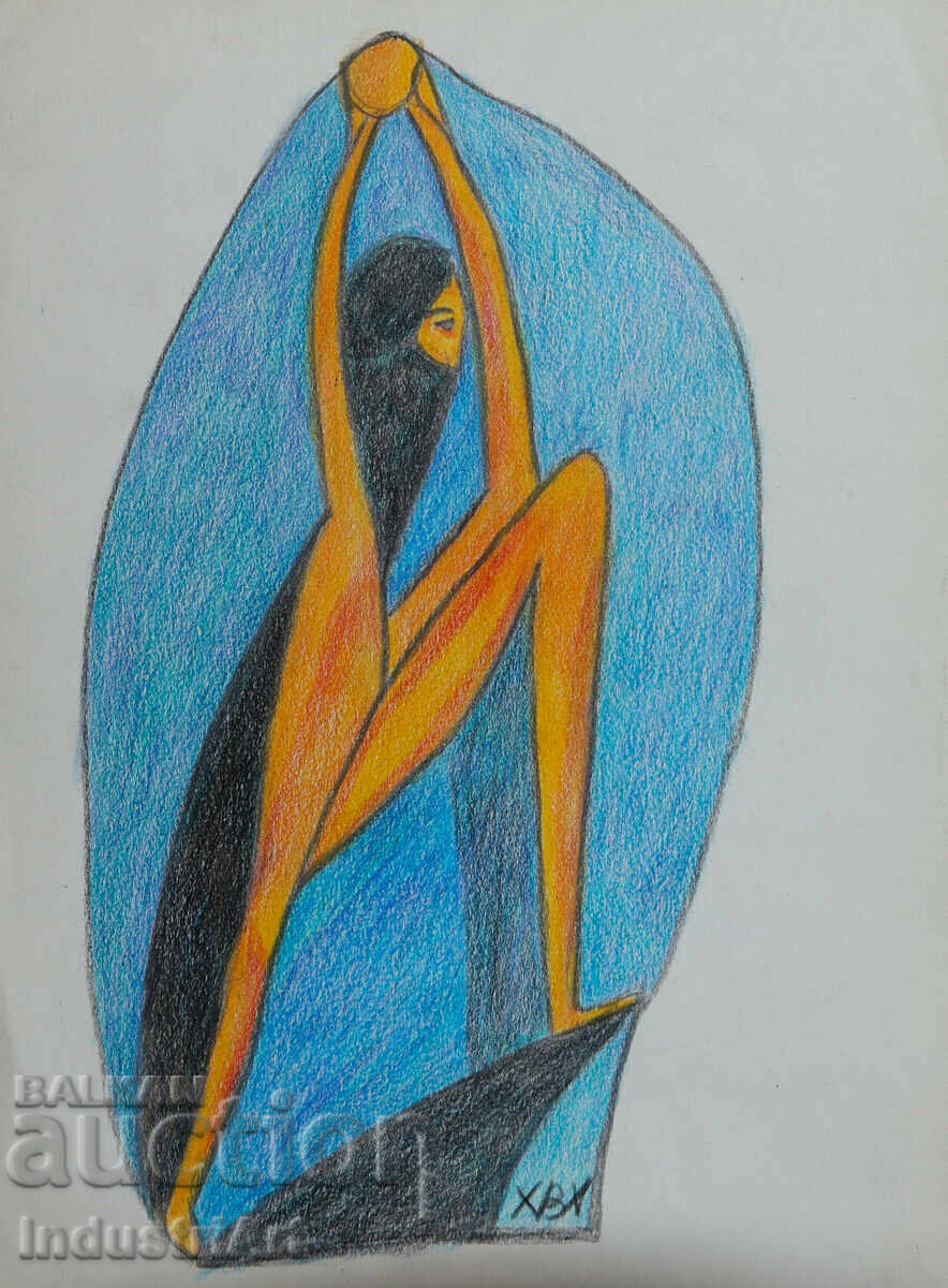 Artă contemporană pastel corp abstract