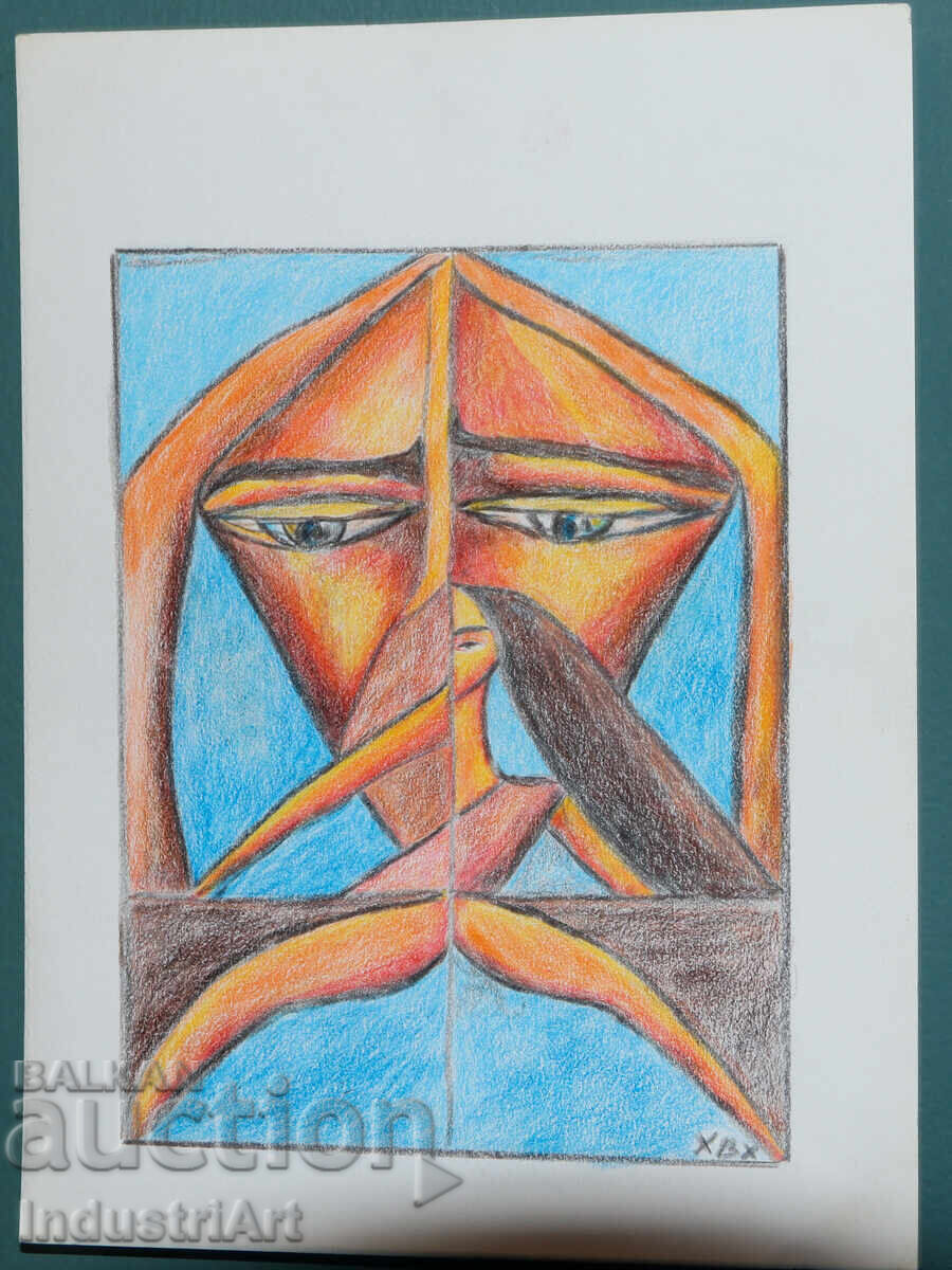 Σύγχρονη τέχνη παστέλ αφηρημένη σύνθεση με τιμή 100.00 BGN | € 51.13