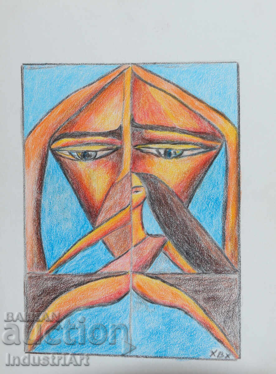 Δημοπρασία Σύγχρονη τέχνη παστέλ αφηρημένη σύνθεση