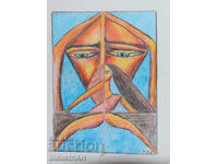 Artă contemporană pastel compoziție abstractă