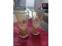 2 căni superbe din sticlă și email Franța