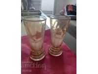 2 căni superbe din sticlă și email Franța