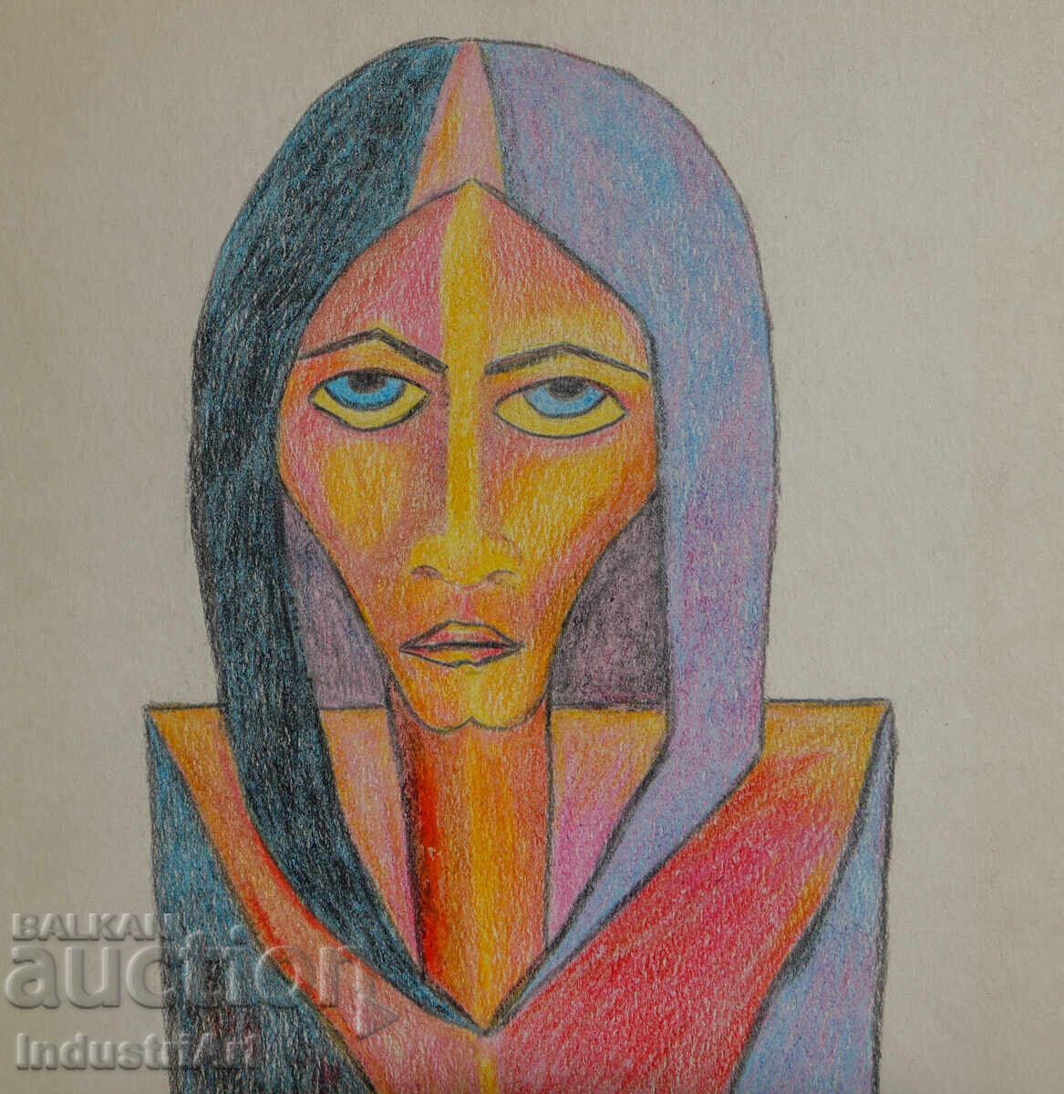 Доставка на Съвременно изкуство пастел абстрактен портрет