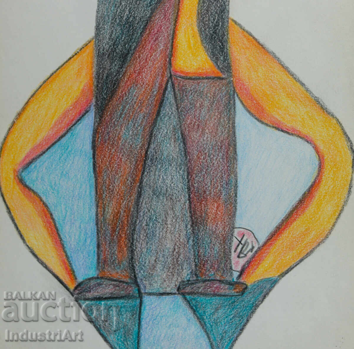 Съвременно изкуство пастел абстрактна композиция - 5