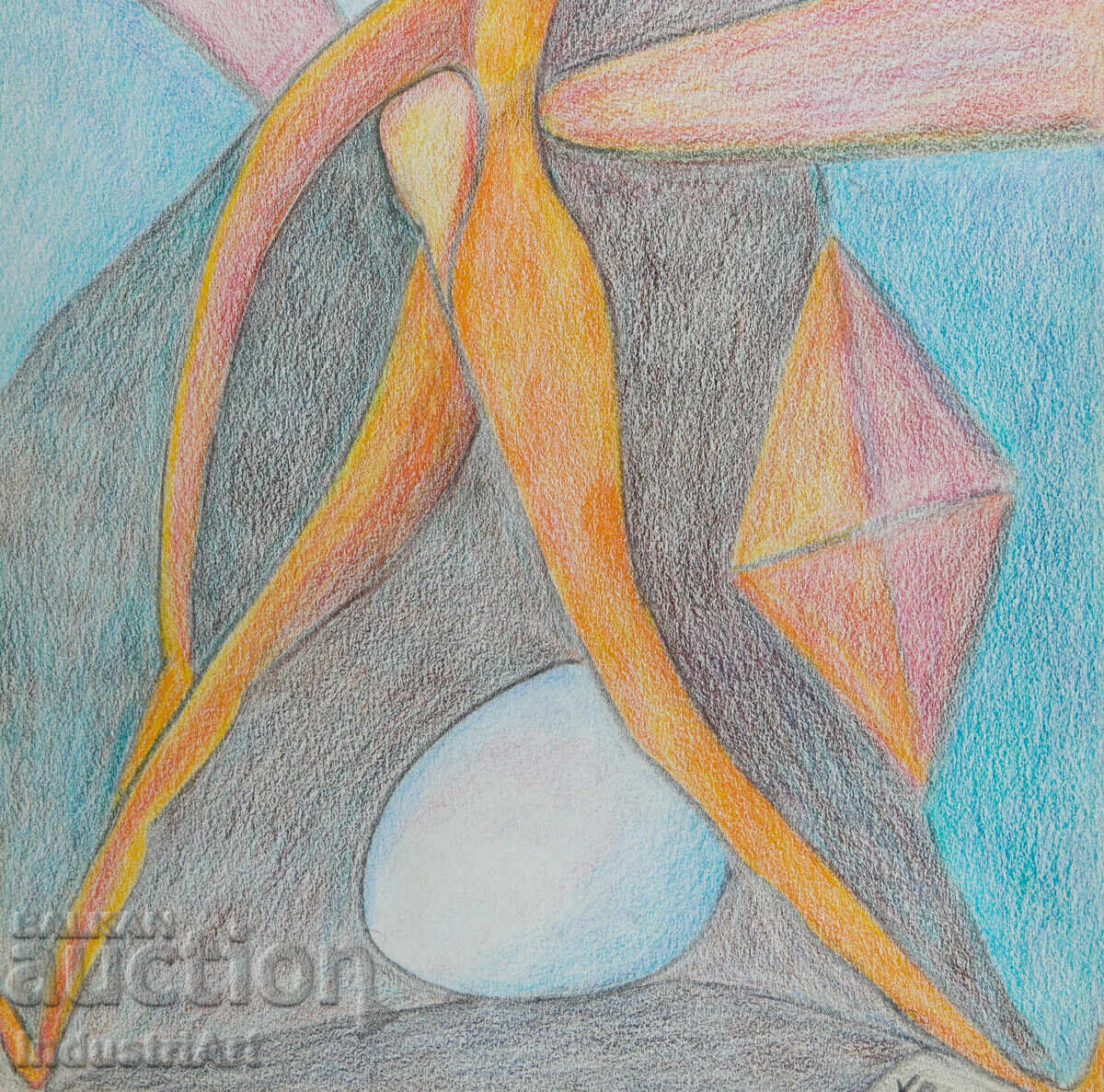 Σύγχρονη τέχνη σχέδιο παστέλ αφηρημένη σύνθεση - 5