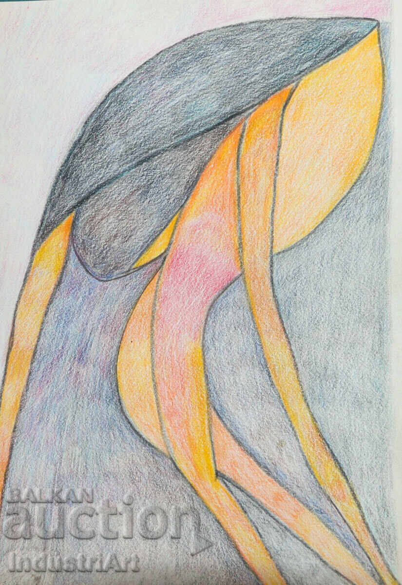 Σύγχρονη τέχνη πίνακας παστέλ αφηρημένη σύνθεση με τιμή 100.00 BGN | € 51.13