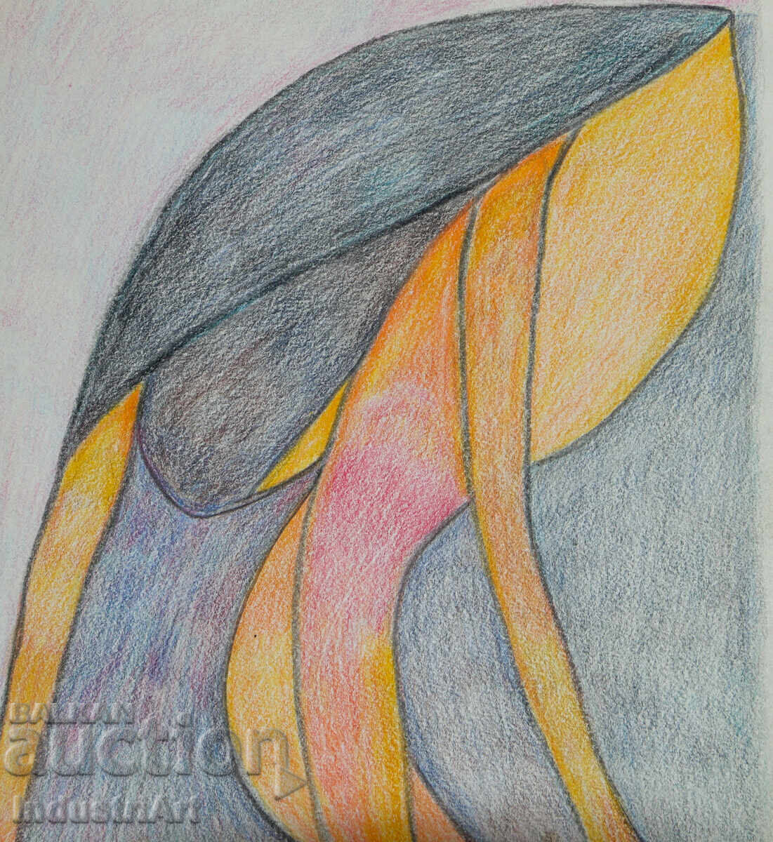 Παράδοση Σύγχρονη τέχνη πίνακας παστέλ αφηρημένη σύνθεση