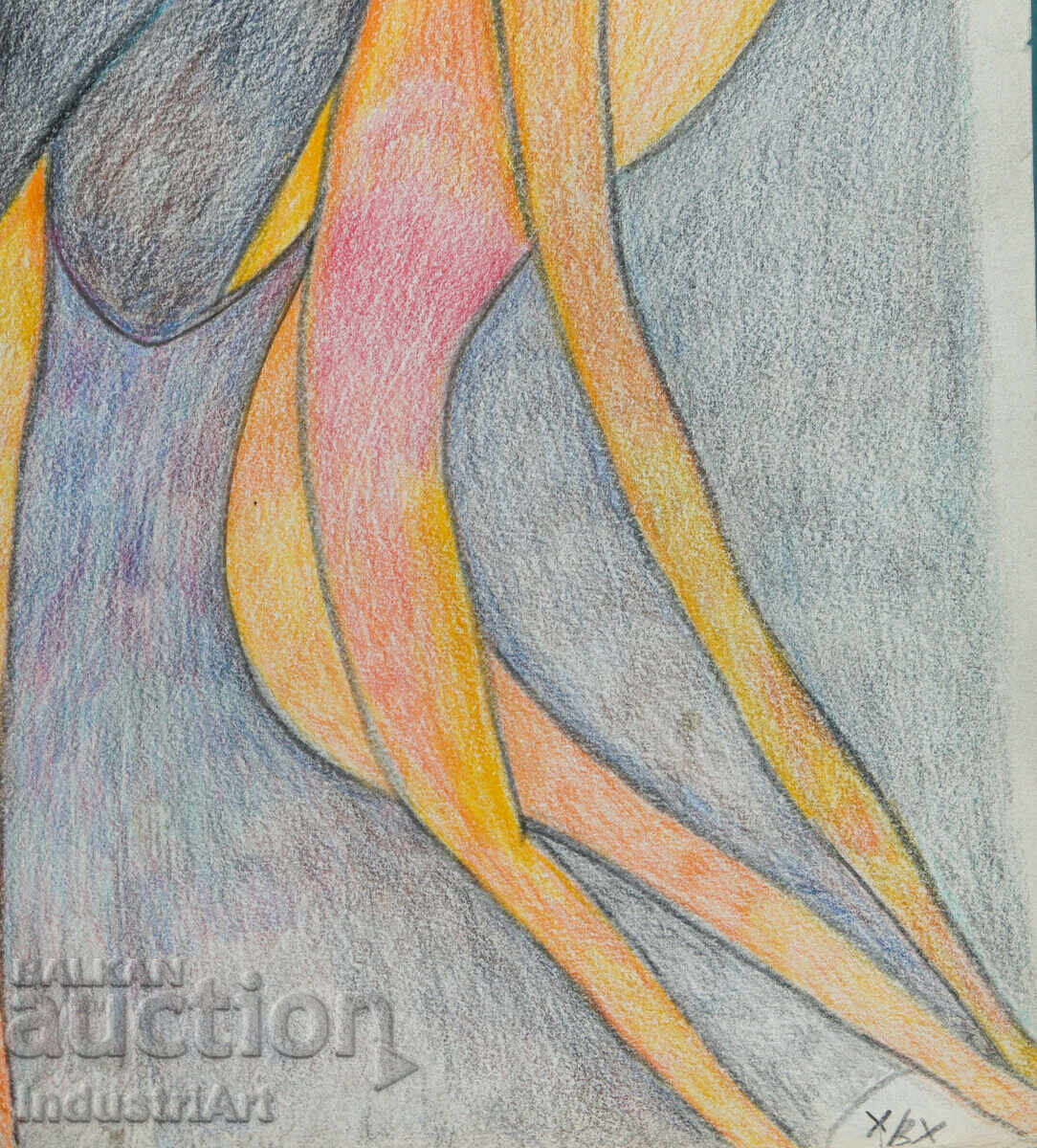 Σύγχρονη τέχνη πίνακας παστέλ αφηρημένη σύνθεση - 5