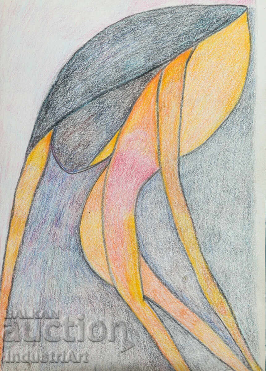 Σύγχρονη τέχνη πίνακας παστέλ αφηρημένη σύνθεση