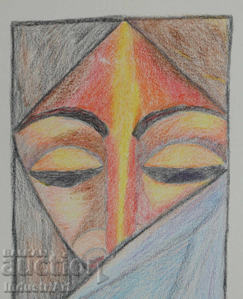 Delivery of Contemporary art drawing pastel abstract portrait