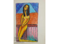 Artă contemporană desen pastel corp gol abstract