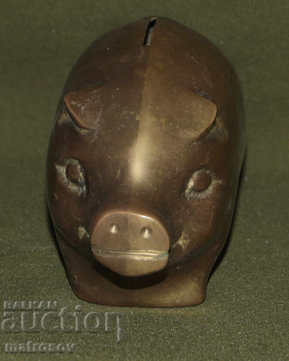 Δημοπρασία Χάλκινη διακοσμητική φιγούρα γουρουνάκι κουμπαράς Δημοπρασία Χάλκινη διακοσμητική φιγούρα γουρουνάκι κουμπαράς