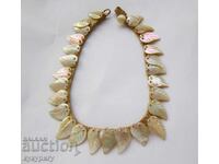 Old Revival Mother-of-Pearl Ornament for Folk Costume Women's Necklace