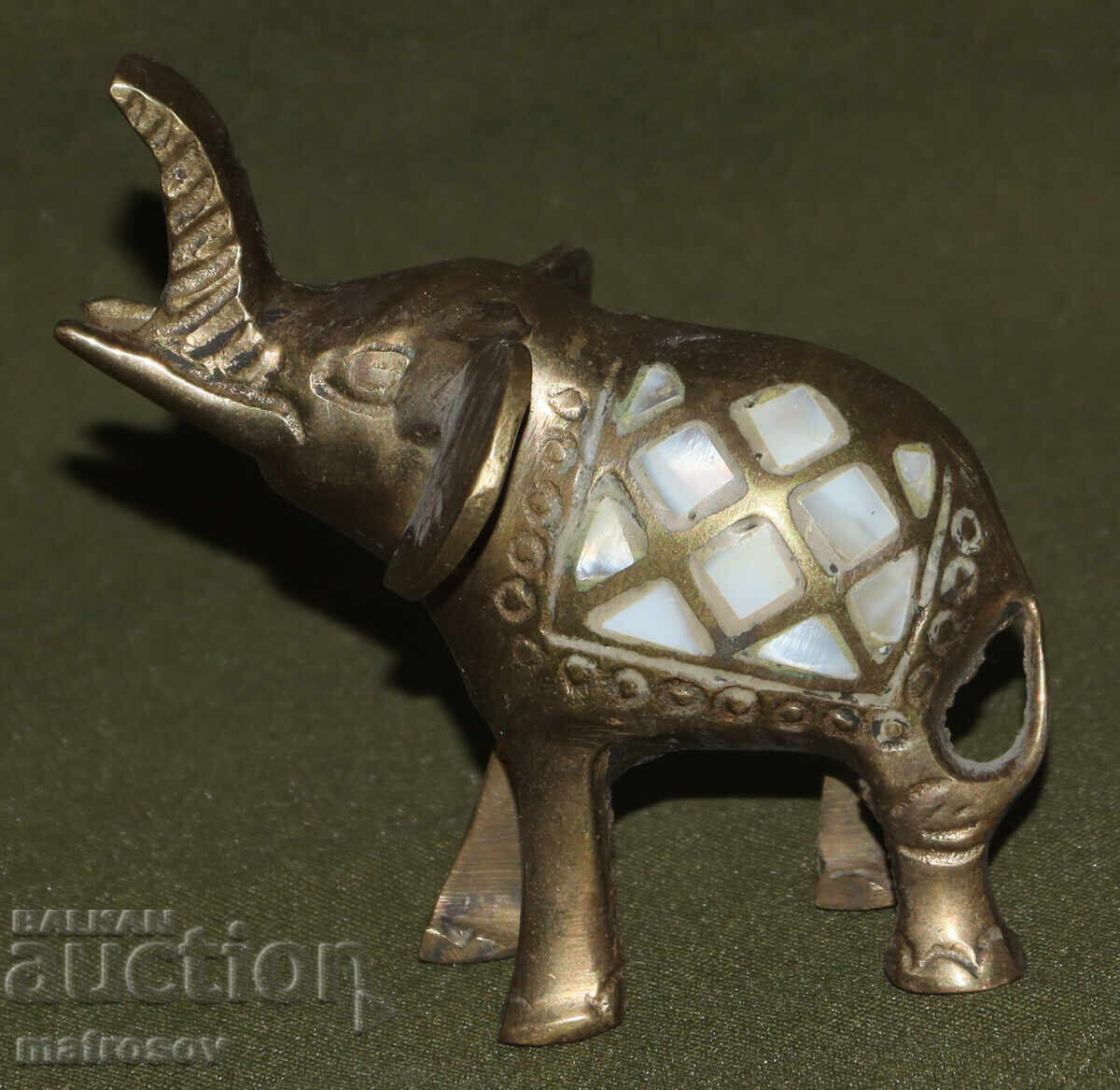 Χάλκινο ειδώλιο ελεφαντάκι με μαργαριτάρι - 5