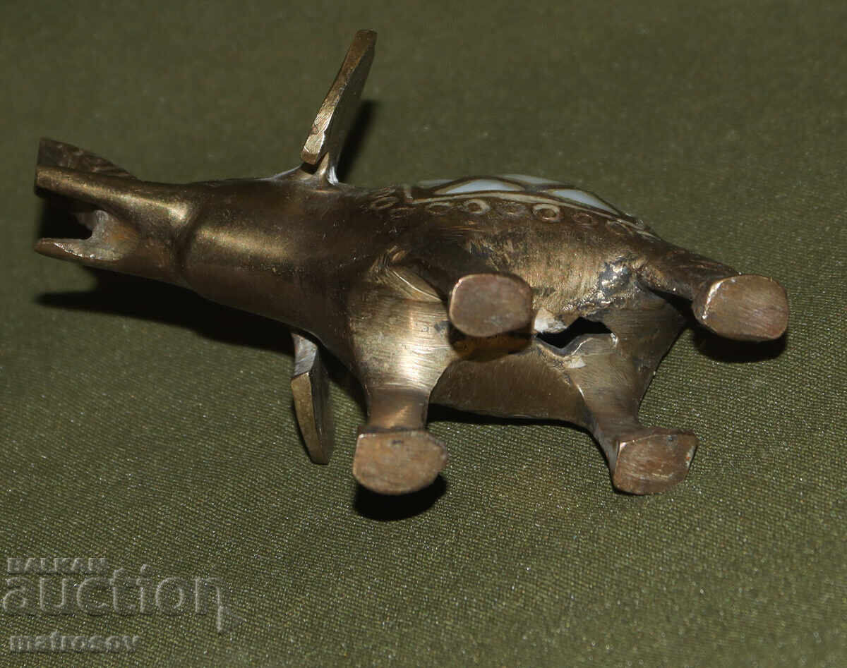 Χάλκινο ειδώλιο ελεφαντάκι με μαργαριτάρι - 7