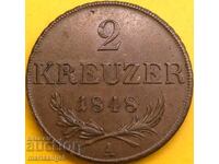 2 κρόιτσερ 1848 Αυστρία Α - Βιέννη 30 χιλ. 16,95 γρ. μπρούντζος