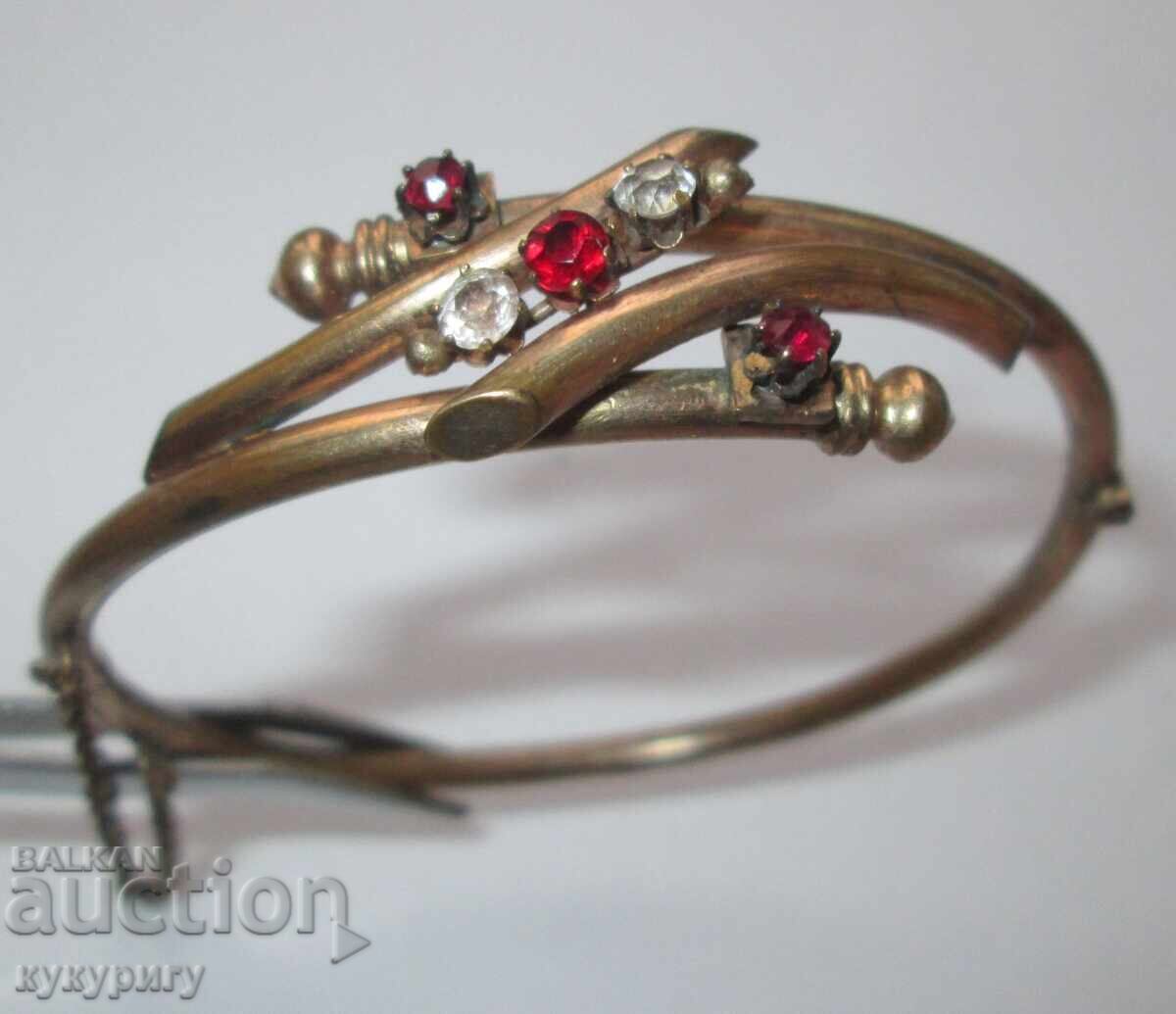 Brățară veche victoriană de damă bijuterie dublă - 5