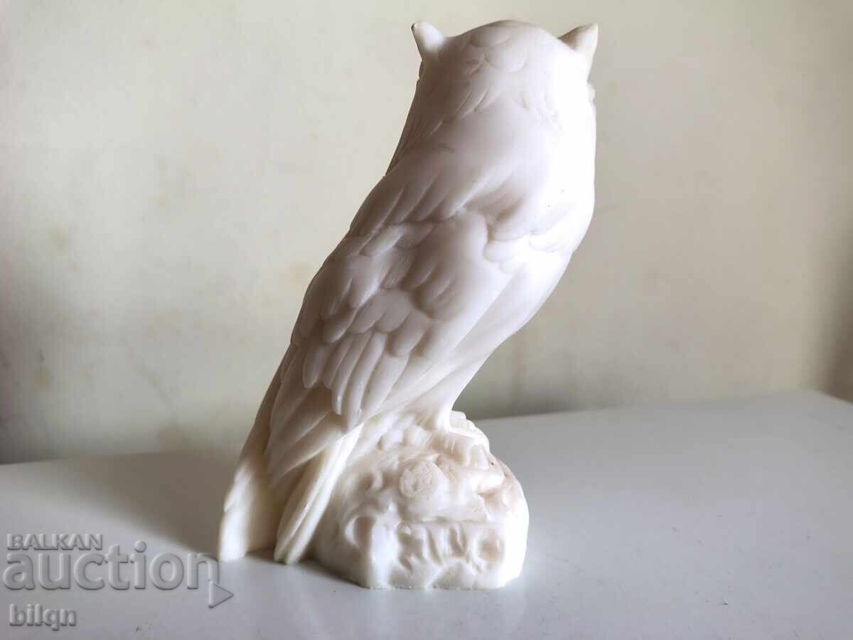Παράδοση Υπέροχο Αγαλματίδιο από Αλάβαστρο - Χιονισμένη Κουκουβάγια