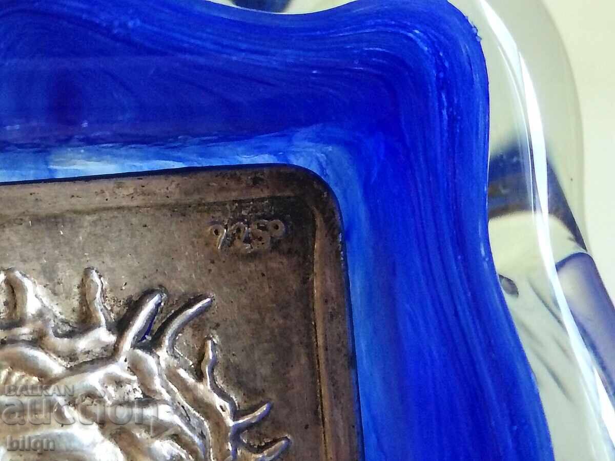 Ασημένια εικόνα 925 Γυάλινη βάση - 5