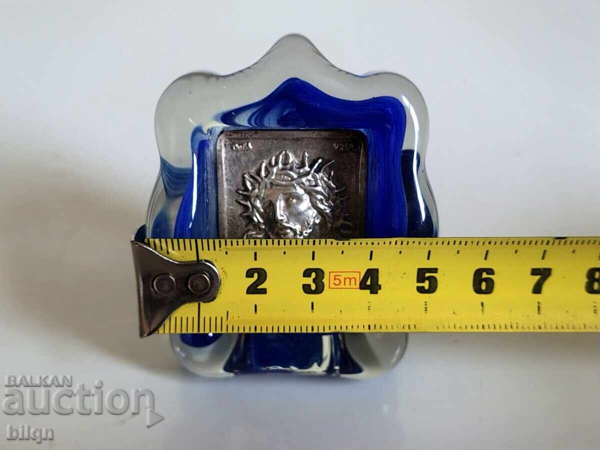 Ασημένια εικόνα 925 Γυάλινη βάση - 7