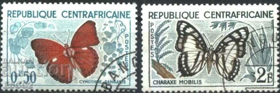 Stamped stamps Butterflies 1961 Central African Republic Stamped stamps Butterflies 1961 Central African Republic