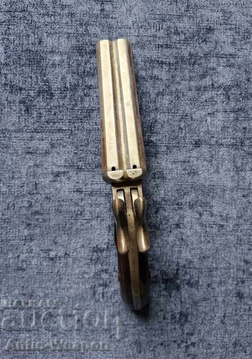 Auction Double-barreled pistol, 26 cm. France 1850-1870 Auction Double-barreled pistol, 26 cm. France 1850-1870