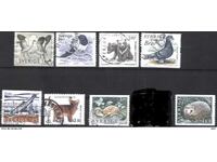 8 Stamped Stamps Fauna Animals Birds MIX from Sweden