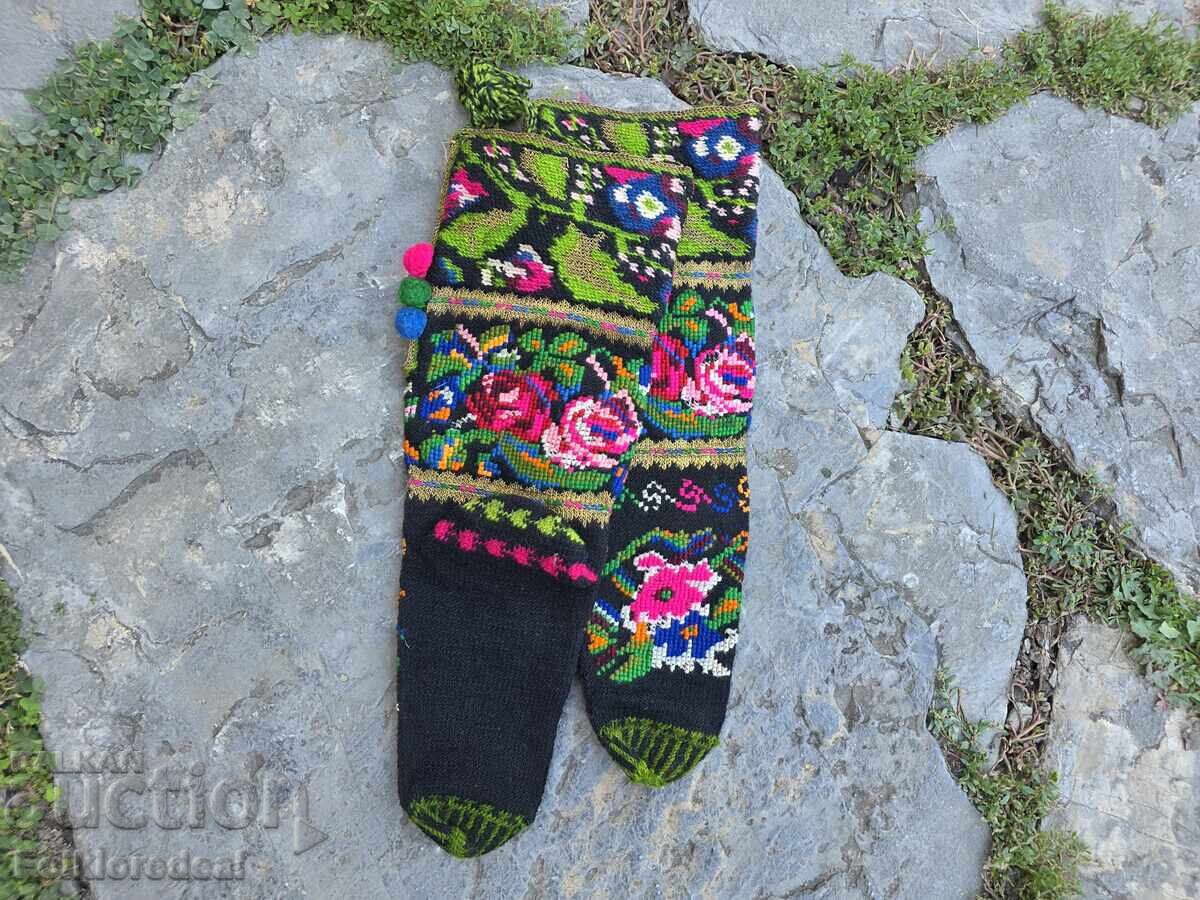 Authentic socks from Gostivar costume with silver thread Authentic socks from Gostivar costume with silver thread