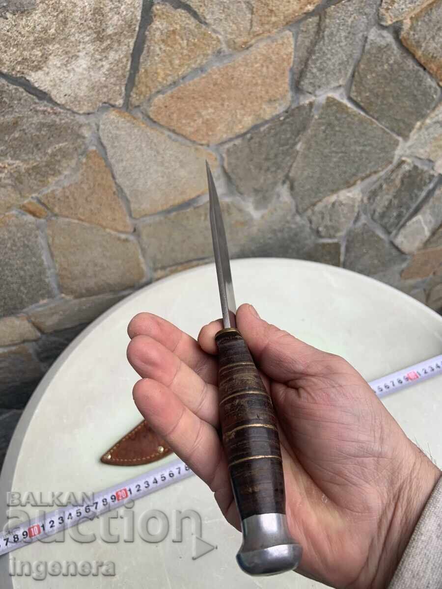 Delivery of Knife Veliko Tarnovo from the Socialist Era, Blade, Scabbard, Leather, Marked