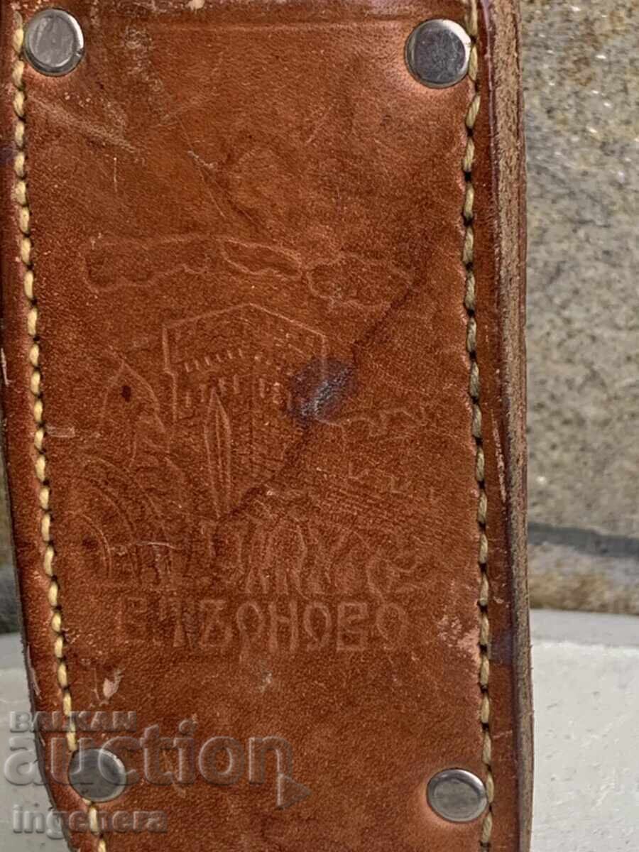 Knife Veliko Tarnovo from the Socialist Era, Blade, Scabbard, Leather, Marked - 7