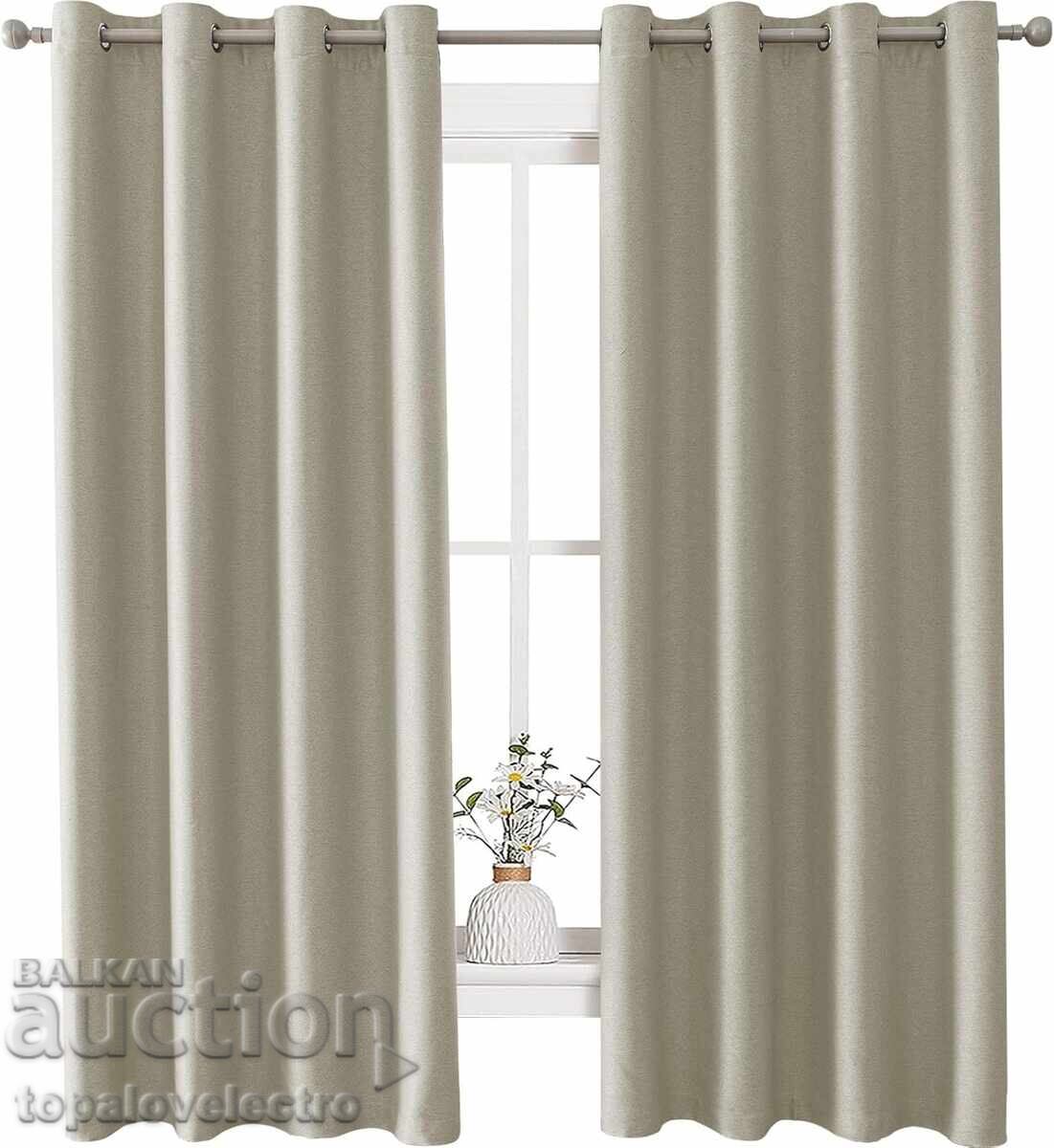 НОВИ! 2 бр Плътни завеси с ленен ефект, топлоизолиращи и шум