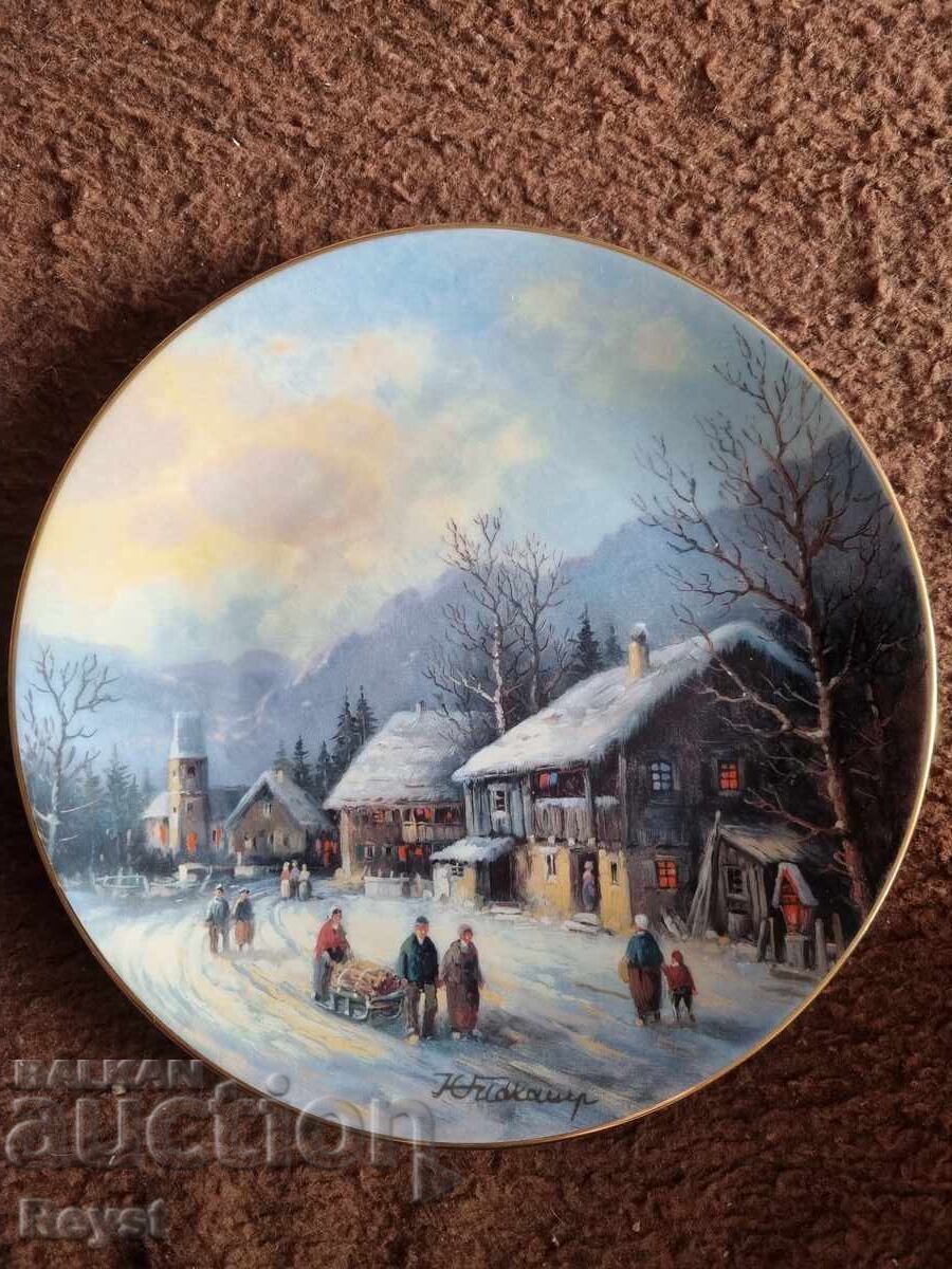 Licitație Trei farfurii "Weihnachtliche Landschaften" (Peisaje de Crăciun) Licitație Trei farfurii "Weihnachtliche Landschaften" (Peisaje de Crăciun)