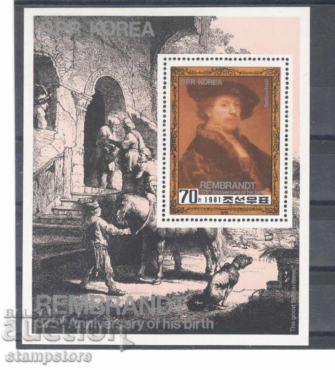 Coreea de Nord - Bloc de 375 g de la nașterea lui Rembrandt