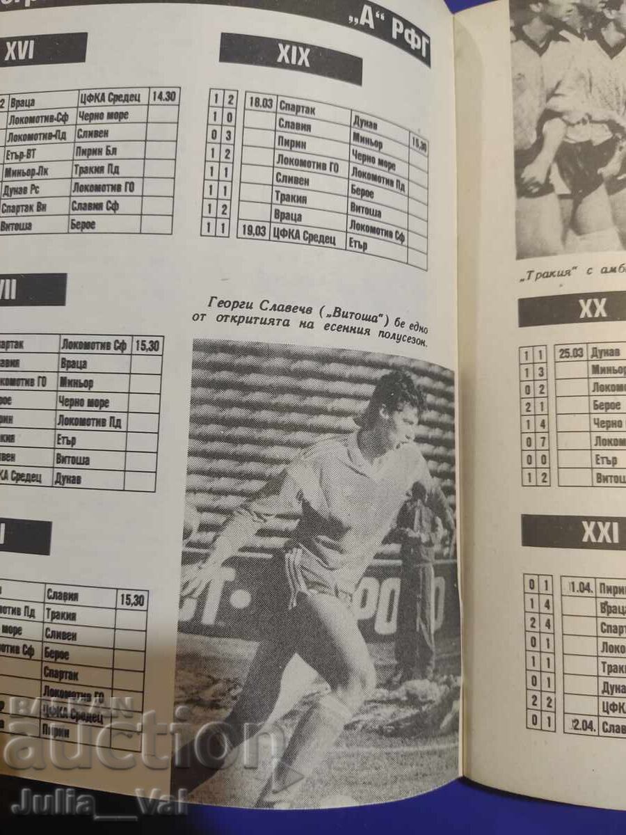 Доставка на БФС Футбол - Пролет 1989 - Програма Доставка на БФС Футбол - Пролет 1989 - Програма