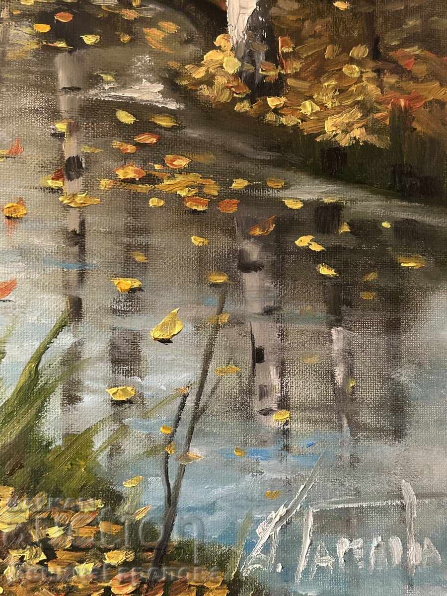 Delivery of Denitsa Garelova painting 50/40 "Autumn River" Delivery of Denitsa Garelova painting 50/40 "Autumn River"