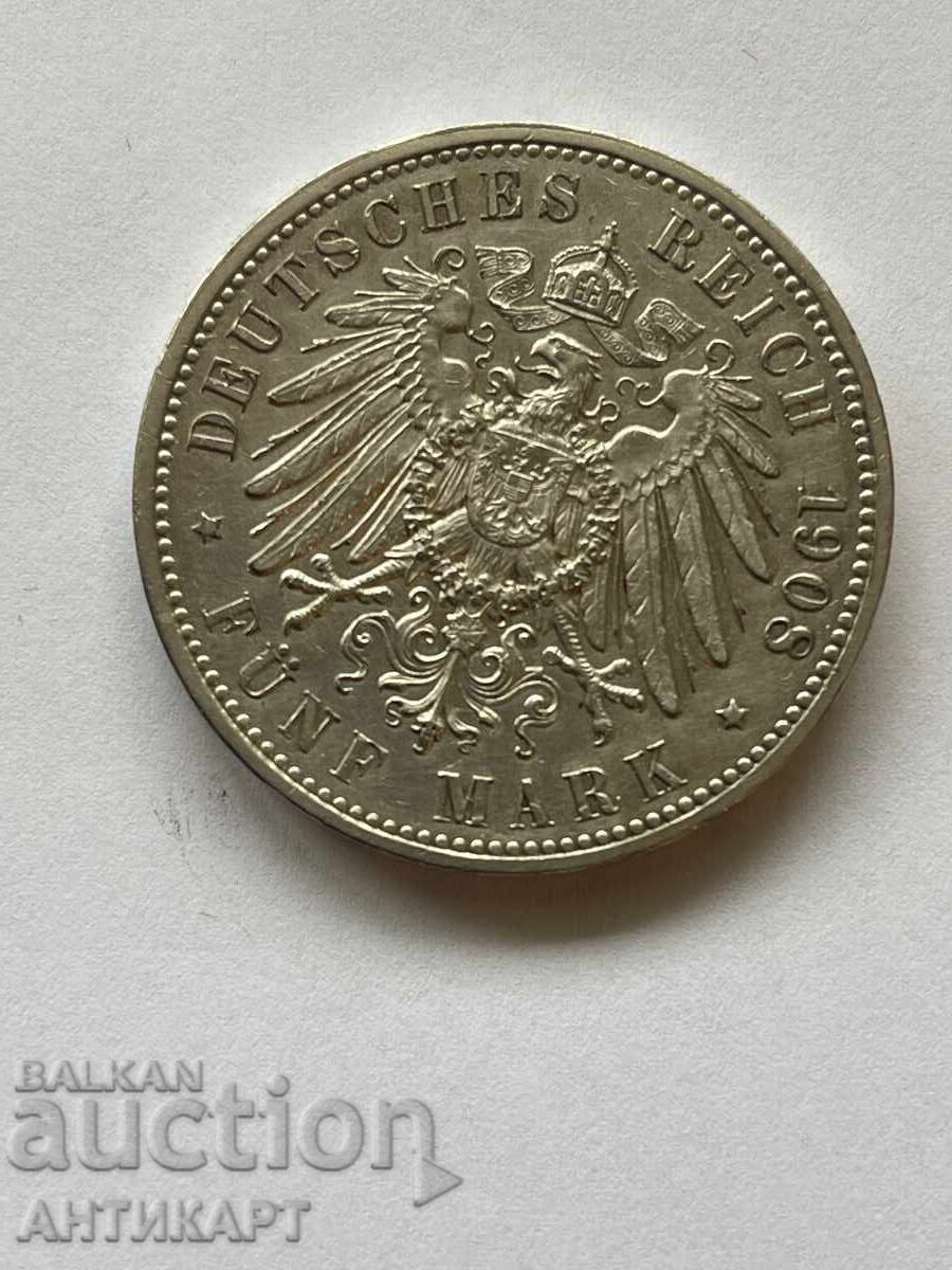 Germany Rare Silver Coin 5 Marks 1908 Saxony Silver with price 139.00 BGN | € 71.07 Germany Rare Silver Coin 5 Marks 1908 Saxony Silver with price 139.00 BGN | € 71.07