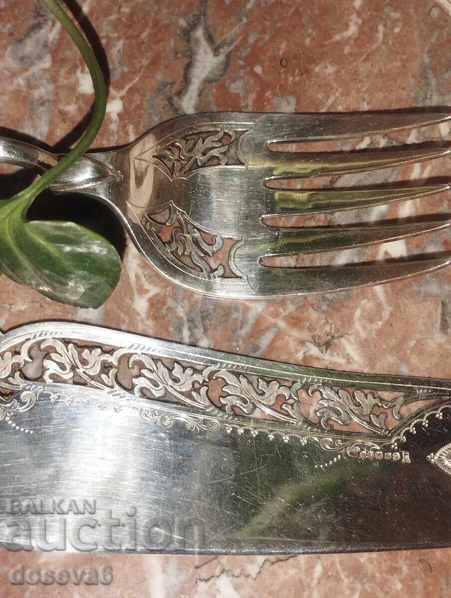 Richly ornamented silver-plated cutlery - 5