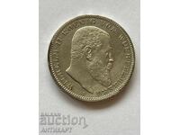 Row of silver coin 3 marks 1911 Germany Württemberg